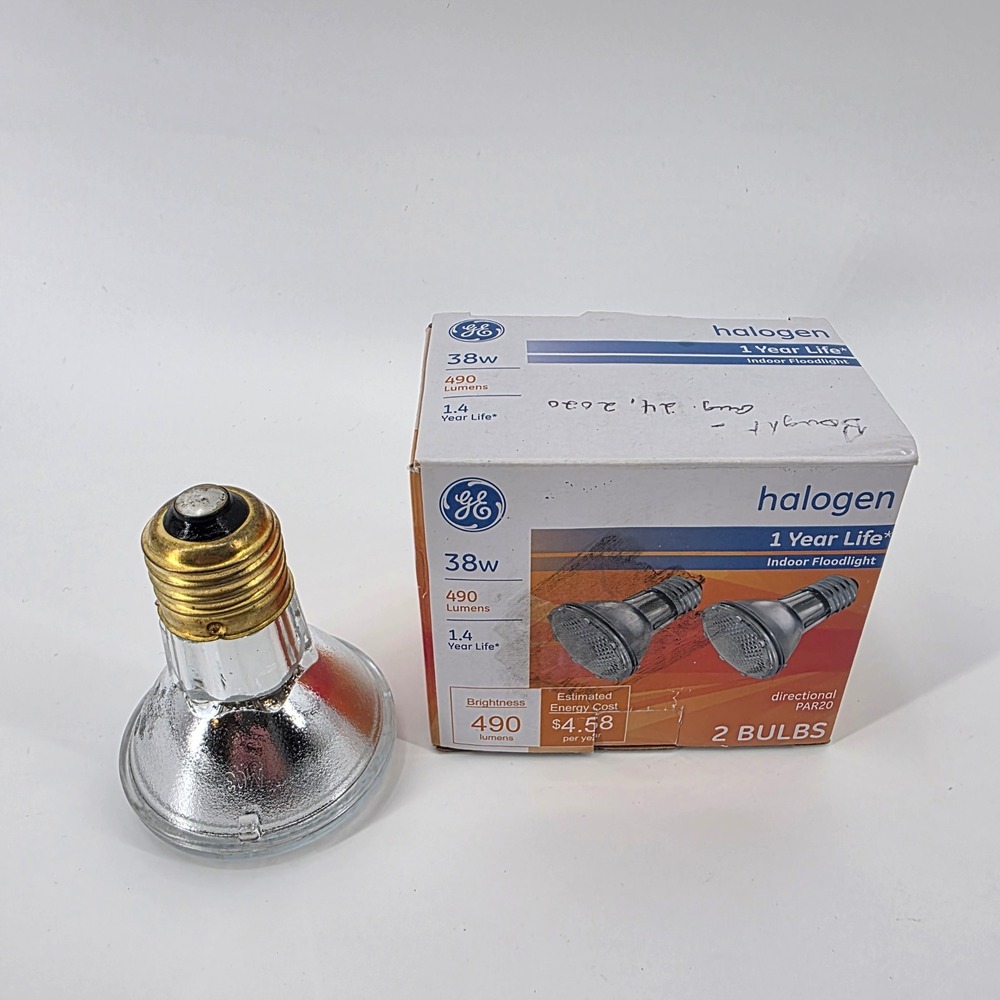 GE 38W Halogen PAR20 Indoor Floodlight Bulb 490 Lumens 2850K 40724 ONE BULB ONLY - Picture 2 of 8